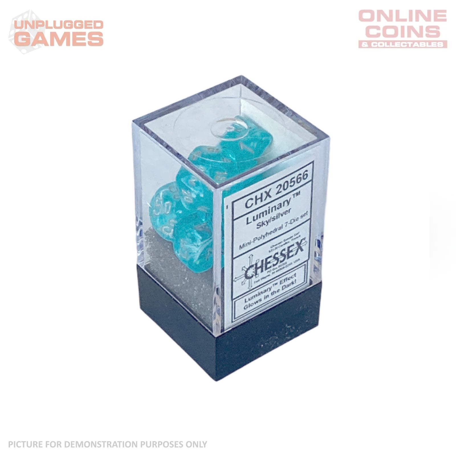 CHESSEX Mini 7-Die Set - Luminary Sky/Silver